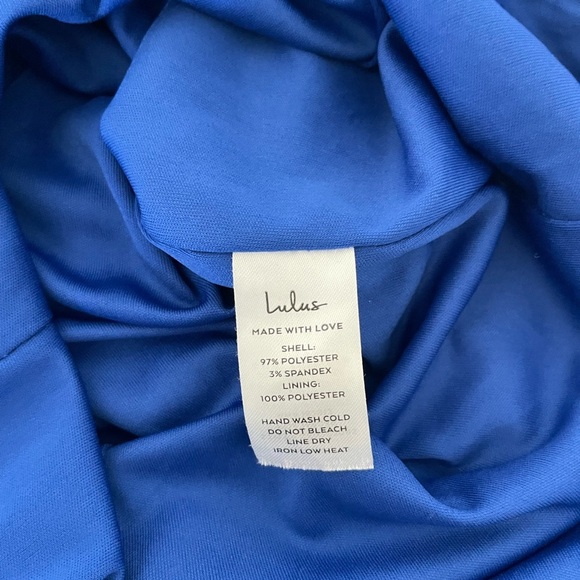 Lulu's Enchanting Touch Royal Blue Velour Velvet Halter Maxi Dress - Picture 14 of 15